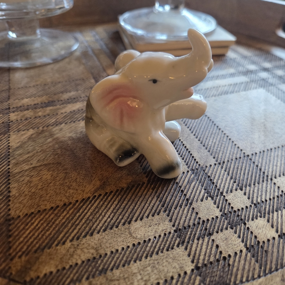 Trunk Up Good Luck Ceramic Elephant 50s